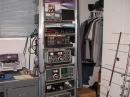 Shack and equipment rack.