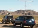 At left is AF6O's rover vehicle (new last year).  In the foreground (right) is W6YLZ's four-band rover--on its maiden voyage.